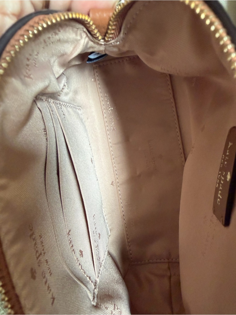 KATE SPADE Tan Dumpling Pebbled Leather Clutch/Crossbody with Gold Hardware - Picture 8 of 11